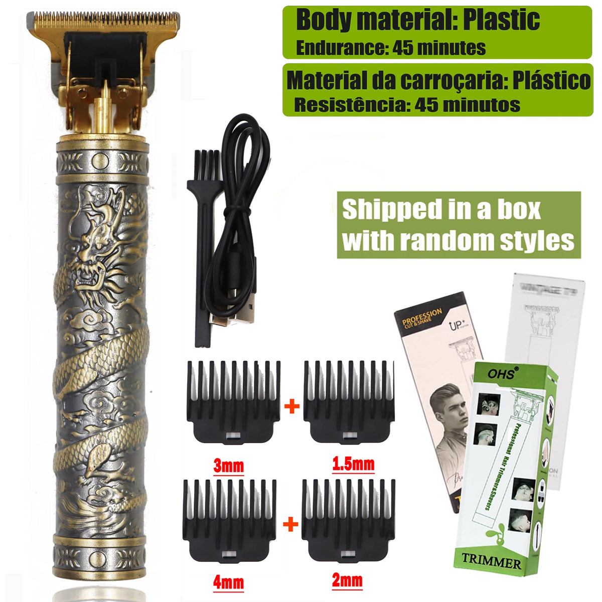 Recortadora T9 Inalámbrica Para Perfilar Barba Y Cabello