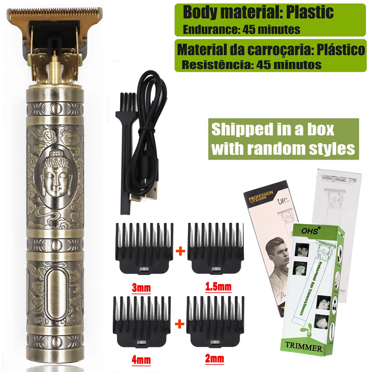 Recortadora T9 Inalámbrica Para Perfilar Barba Y Cabello