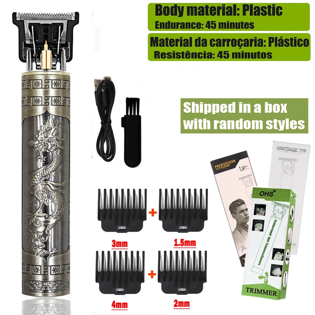 Recortadora T9 Inalámbrica Para Perfilar Barba Y Cabello