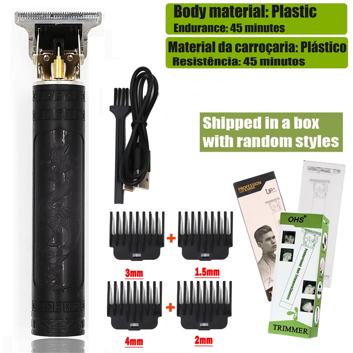 Recortadora T9 Inalámbrica Para Perfilar Barba Y Cabello